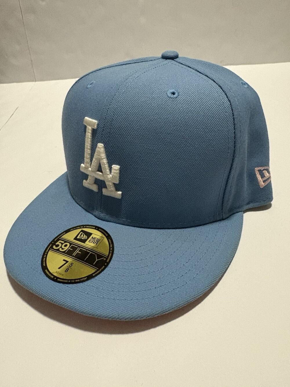 LA Dodgers New Era 59FIFTY 7 5/8 Cooperstown 1883 Patch Blue Pink Fitted Hat